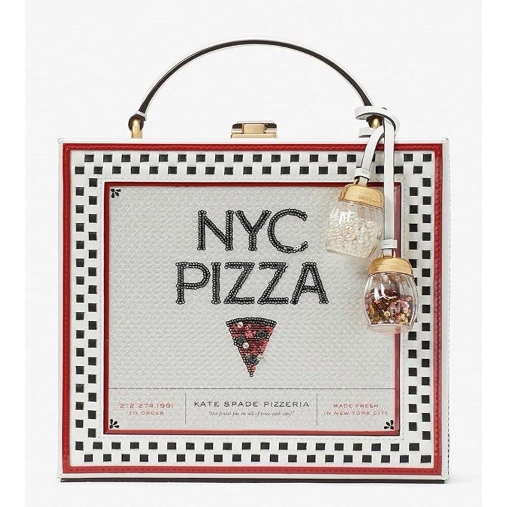 Kate Spade Slice NYC 3D Pizza Box Top-handle Bag Novelty Crossbody Purse NWT